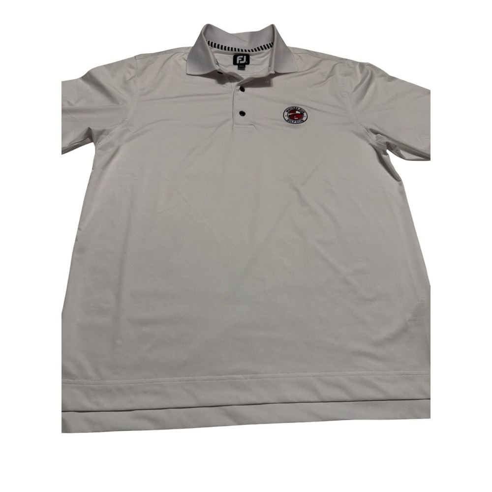 FootJoy Mens Winters Run Golf Club ProDry Polo Shirt White Size Medium FJ